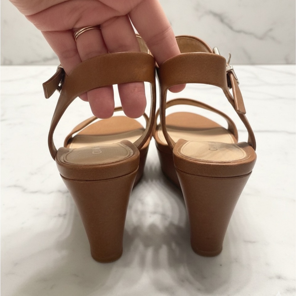 Gianni Bini| NWOT | brown leather wedges | 8.5 - Picture 6 of 6